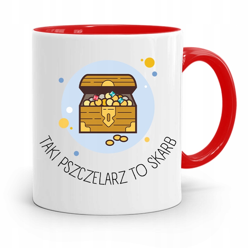 Kubek Czerwony Pszczelarza Taki To Skarb Prezent Z Nadrukiem Ze Zdjęciem