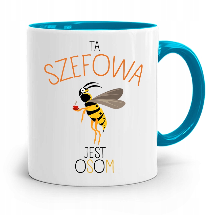 Kubek Błękitny Dla Szefowa Jest Osom Prezent Z Nadrukiem Ze Zdjęciem