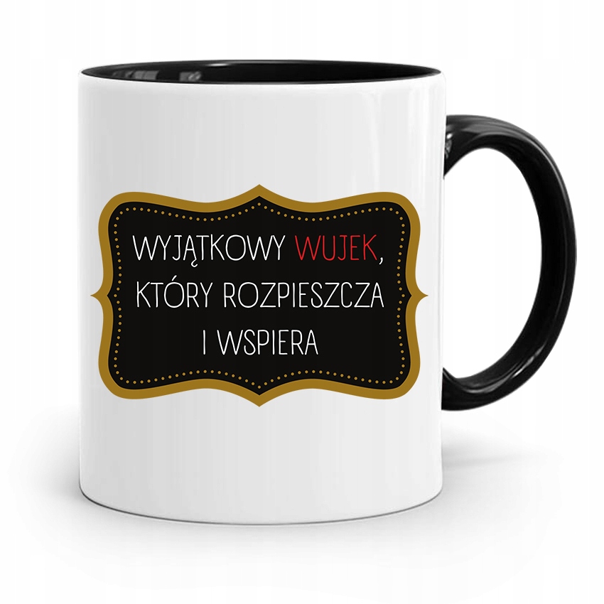 Kubek Czarny Prezent Dla Wujka Wyjątkowy Wujek Z Nadrukiem Ze Zdjęciem