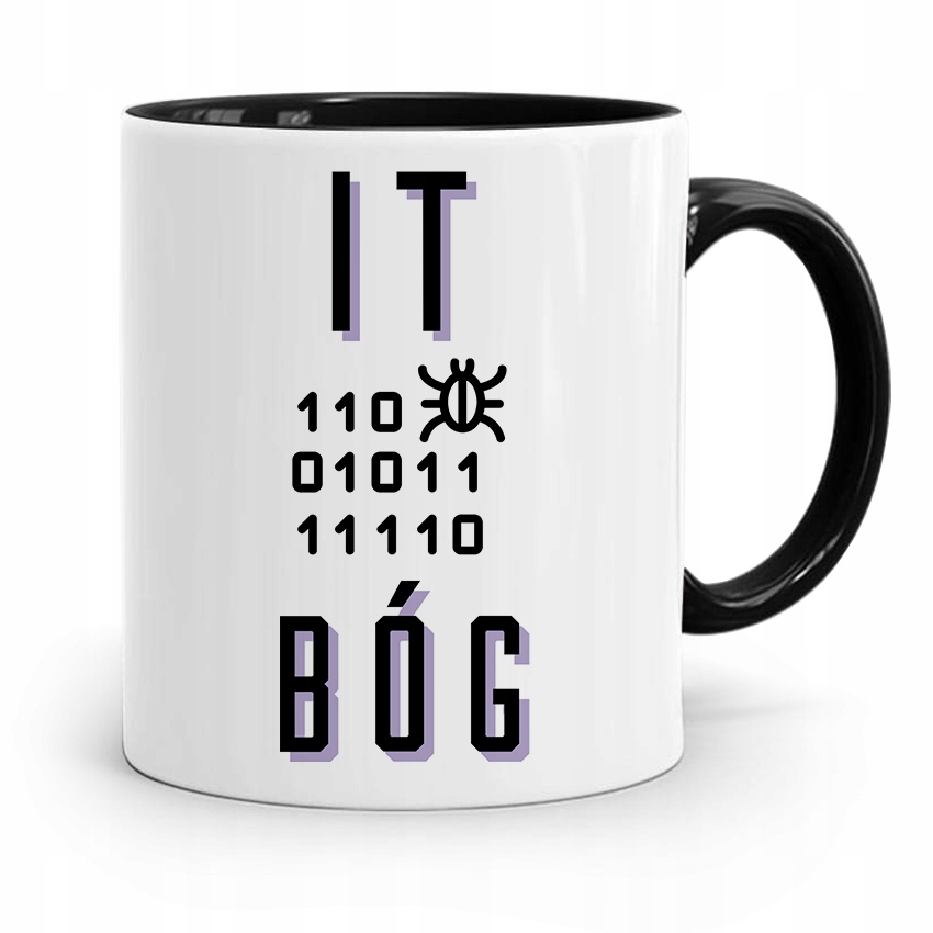 Kubek Czarny Informatyka Programisty It Bóg Z Nadrukiem Ze Zdjęciem
