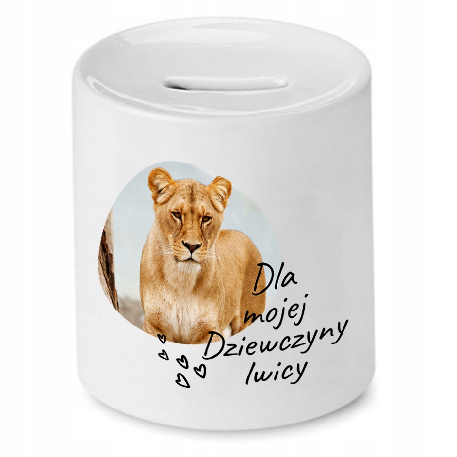 Skarbonka Dla Dziewczyny Mojej Dziewczyny Lwicy Z Nadrukiem Ze Zdjęciem