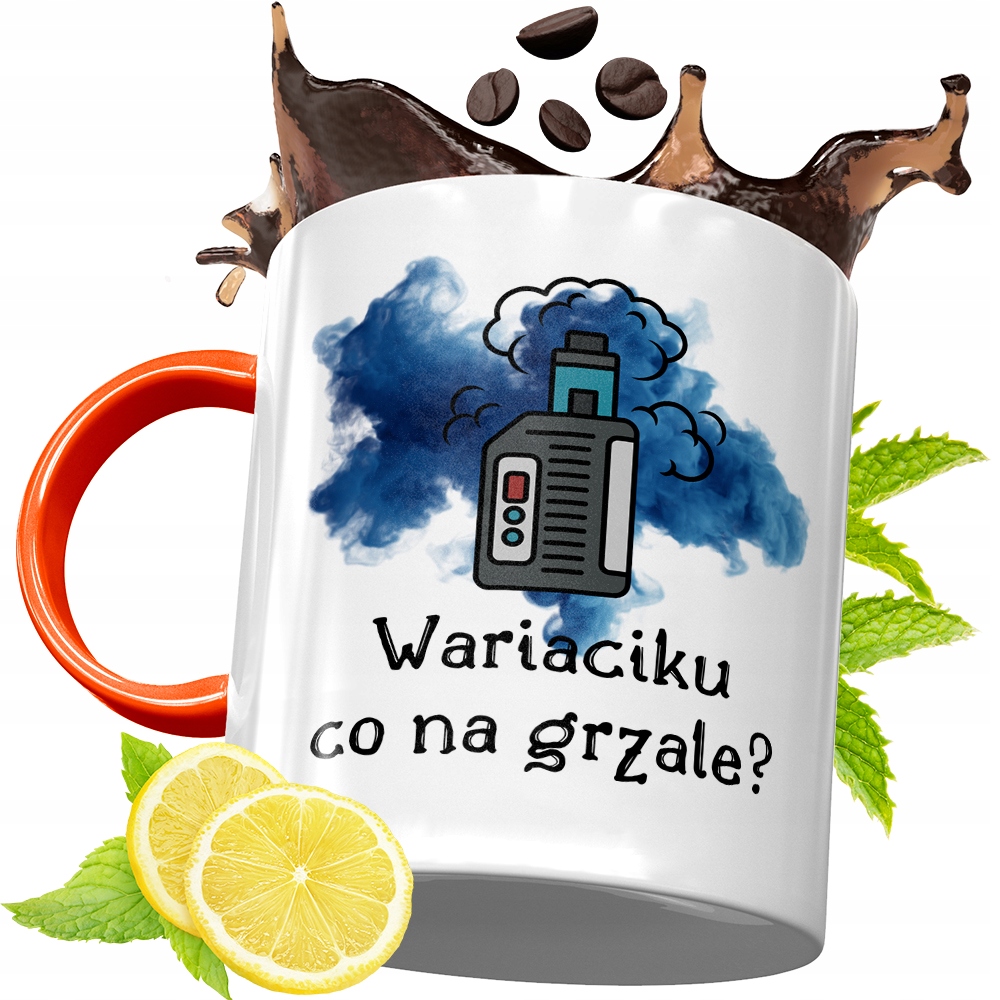 Kubek Pomarańczowy Dla Palacza Prezent Z Nadrukiem Ze Zdjęciem