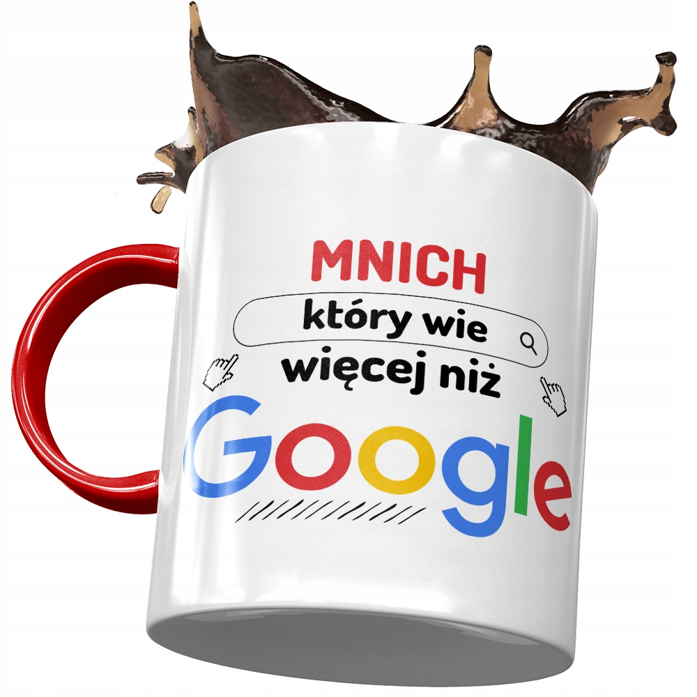 Kubek Czerwony Dla Mnicha Wie Więcej Niż Google Z Nadrukiem Ze Zdjęciem