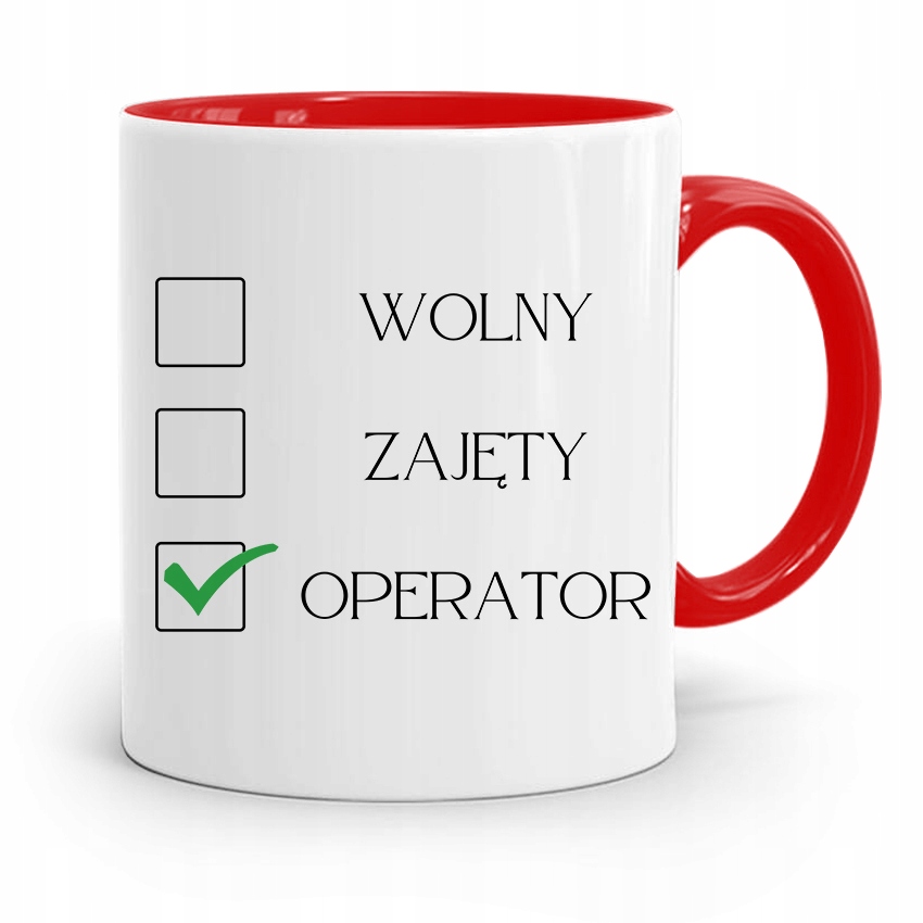 Dla Operatora Kubek Czerwony Prezent Na Urodziny Z Nadrukiem Ze Zdjęciem