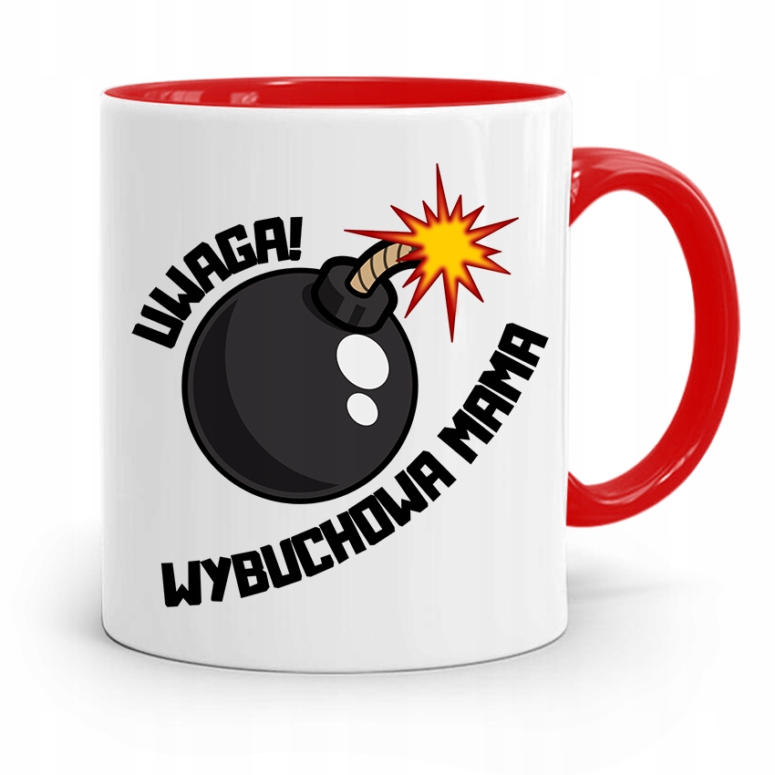 Kubek Czerwony Prezent Dla Mamy Wybuchowa Mama Z Nadrukiem Ze Zdjęciem