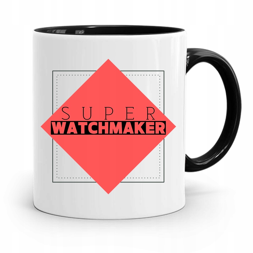 Kubek Czarny Zegarmistrza Super Watchmaker Prezent Z Nadrukiem Ze Zdjęciem