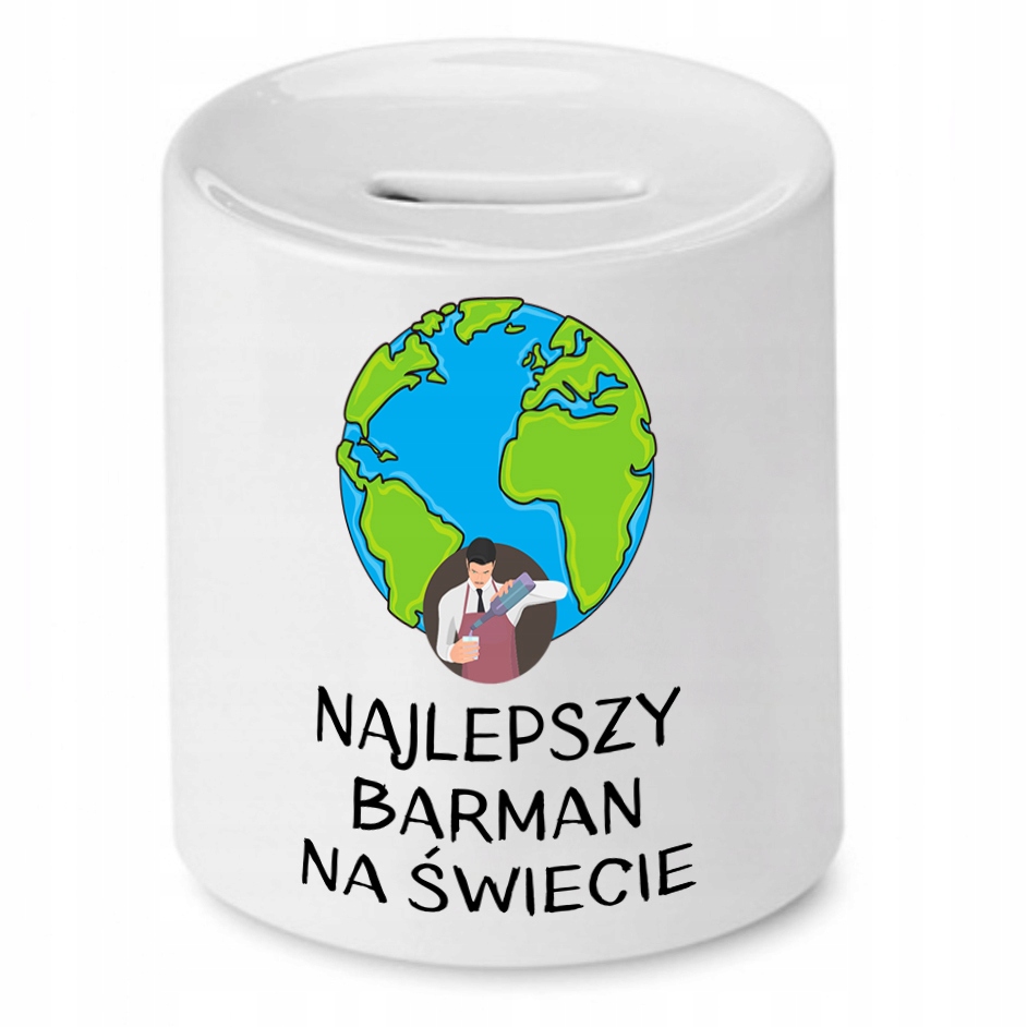 Skarbonka Dla Najlepszego Barmana Na Świecie Z Nadrukiem Ze Zdjęciem