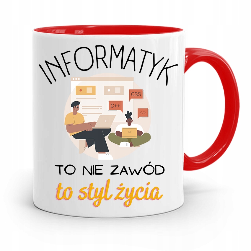 Kubek Czerwony Informatyka Programisty Prezent Z Nadrukiem Ze Zdjęciem