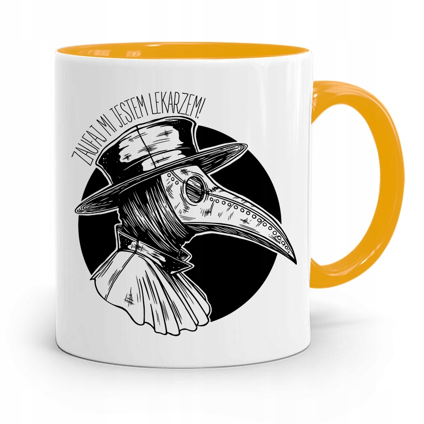 Kubek Żółty Dla Doktora Zaufaj Mi Jestem Lekarzem Z Nadrukiem Ze Zdjęciem