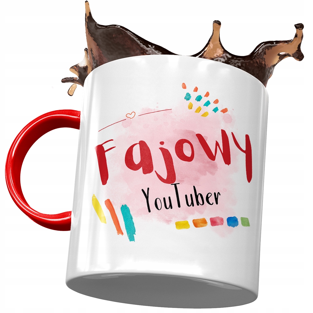 Kubek Czerwony Dla Youtubera Fajowy Youtuber Kubek Z Nadrukiem Ze Zdjęciem