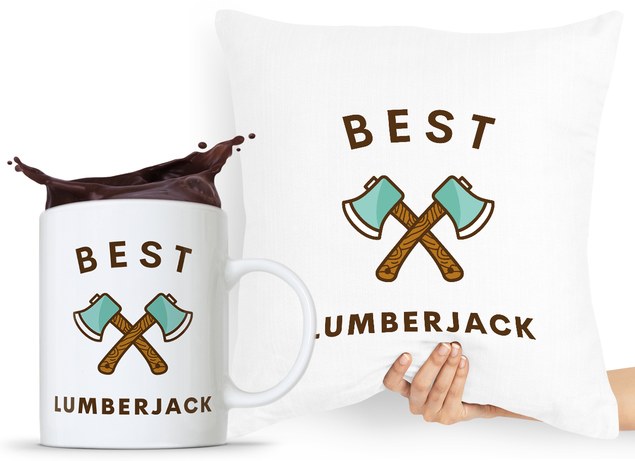 Zestaw Poduszka + Kubek Dla Drwala Prezent Z Nadrukiem Ze Zdjęciem