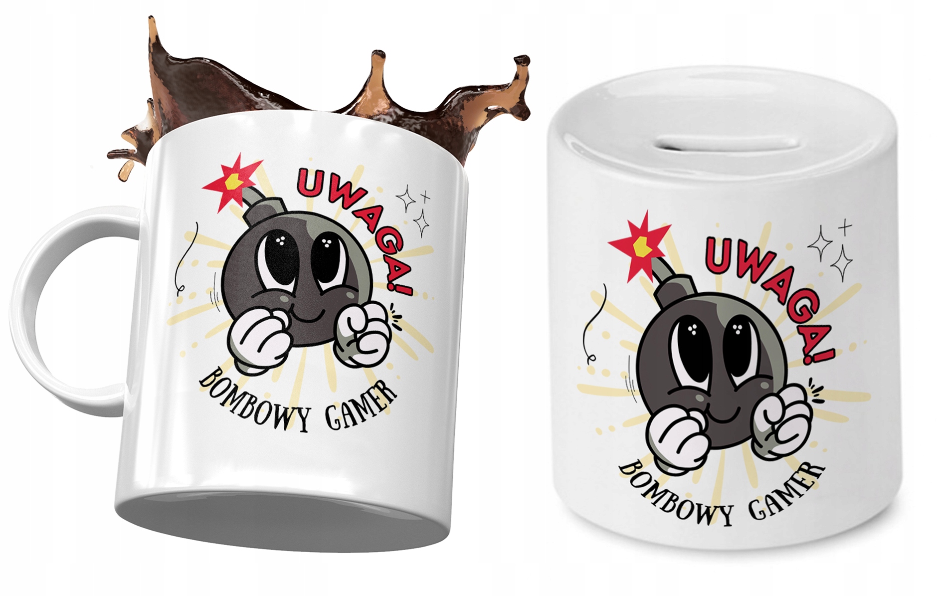 Dla Gamera Zestaw Kubek + Skarbonka Na Prezent Z Nadrukiem Ze Zdjęciem