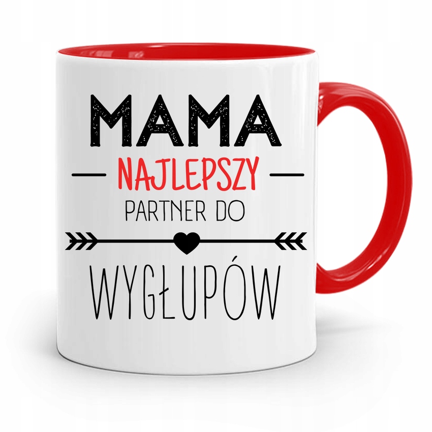 Kubek Czerwony Dla Mamy Partner Do Wygłupów Z Nadrukiem Ze Zdjęciem