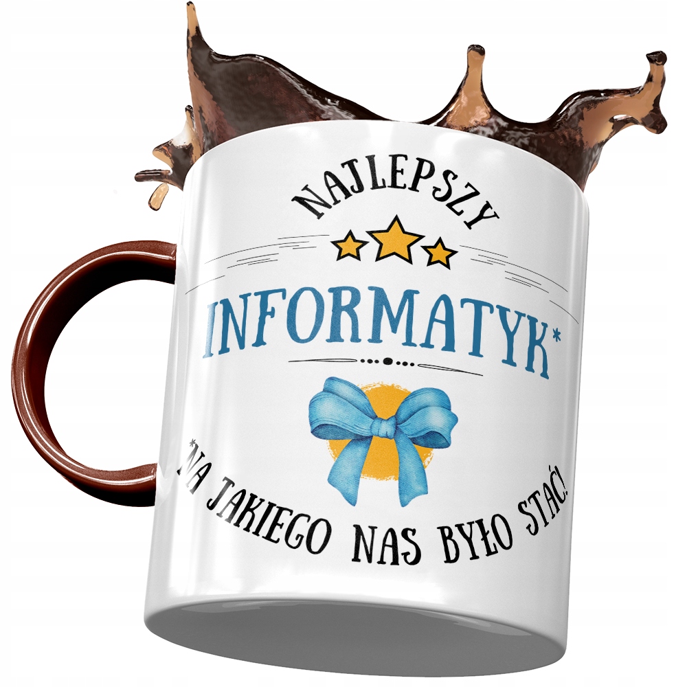 Kubek Bordowy Dla Informatyka Najlepszy Informatyk Z Nadrukiem Ze Zdjęciem