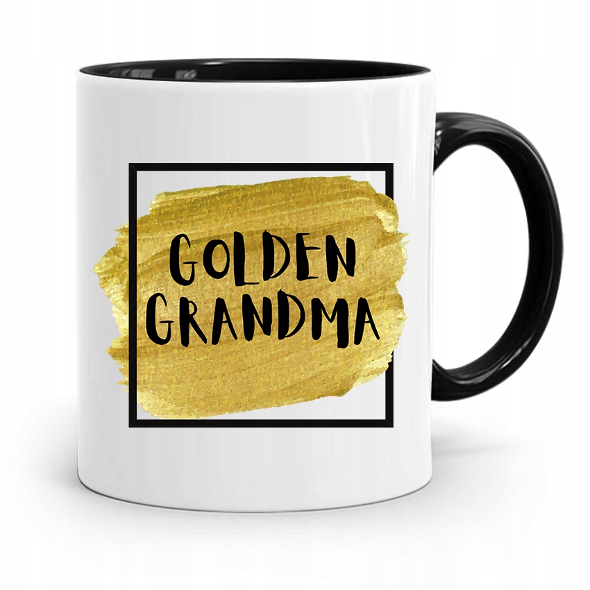 Kubek Czarny Dzień Babci Golden Grandma Prezent Z Nadrukiem Ze Zdjęciem