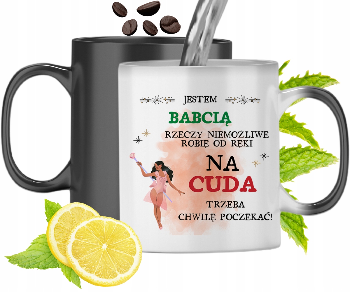 Kubek Magiczny Dla Babci Zmieniający Kolor Z Nadrukiem Ze Zdjęciem