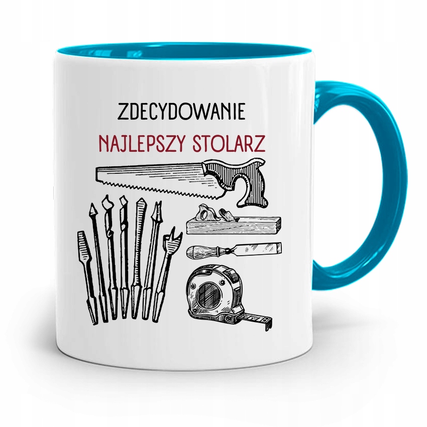 Kubek Błękitny Stolarza Najlepszy Stolarz Z Nadrukiem Ze Zdjęciem