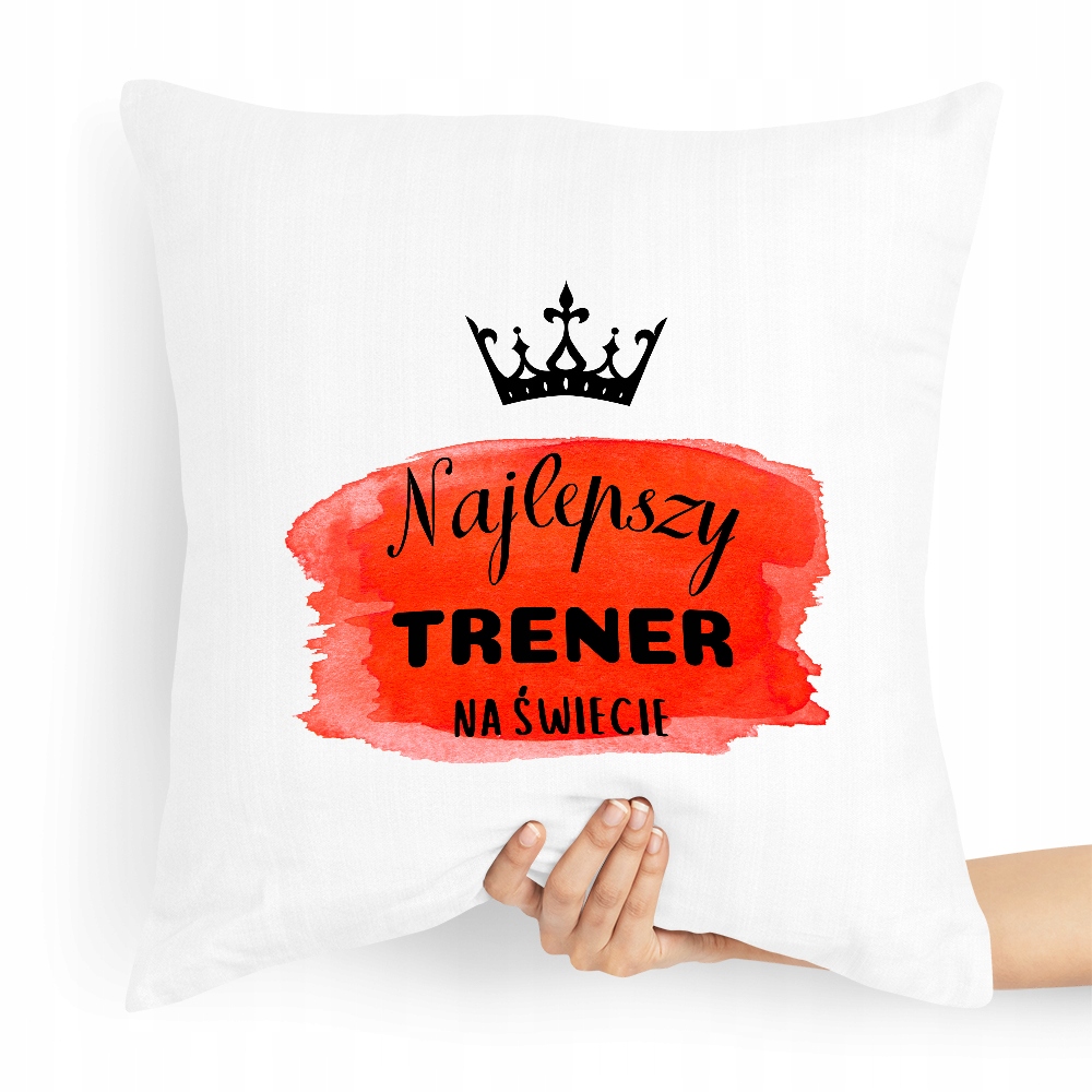 Prezent Poduszka Dla Trenera Najlepszy Na Świecie Z Nadrukiem Ze Zdjęciem
