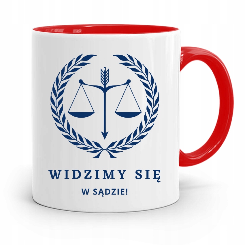 Kubek Czerwony Prawnika Widzimy Sie W Sądzie! Z Nadrukiem Ze Zdjęciem