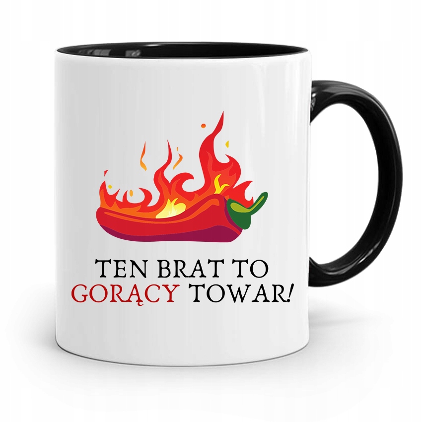 Kubek Czarny Prezent Dla Brata Gorący Towar! Z Nadrukiem Ze Zdjęciem