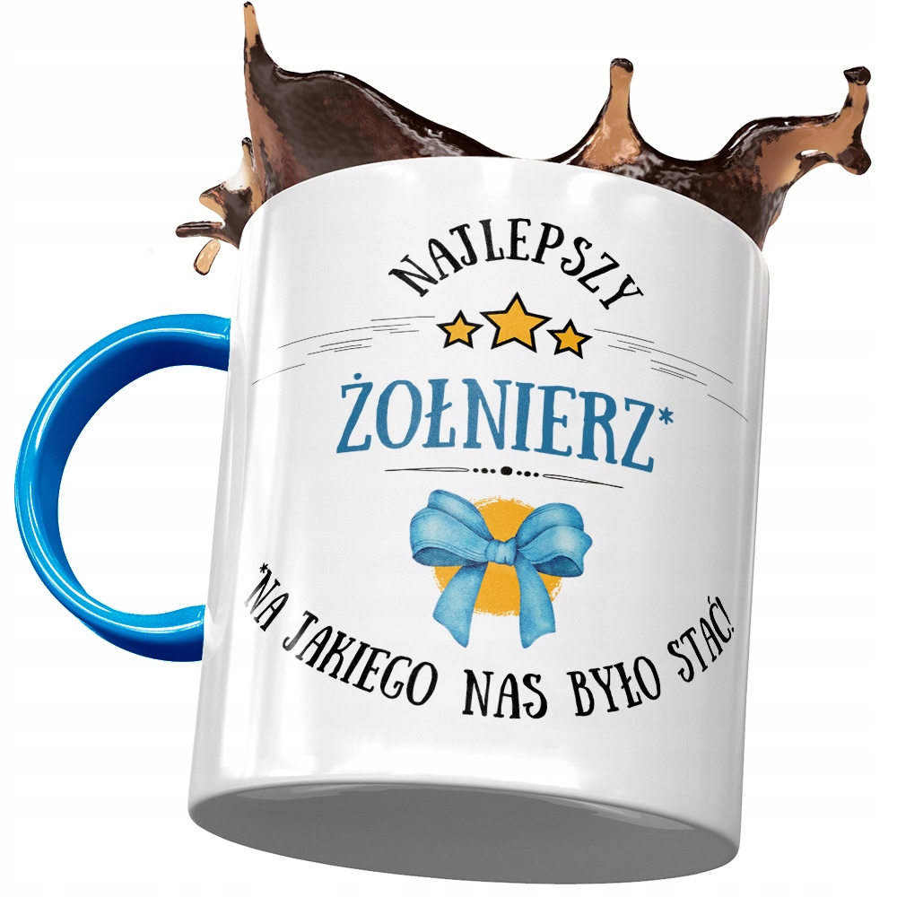 Kubek Błękitny Dla Żołnierza Najlepszy Żołnierz Z Nadrukiem Ze Zdjęciem