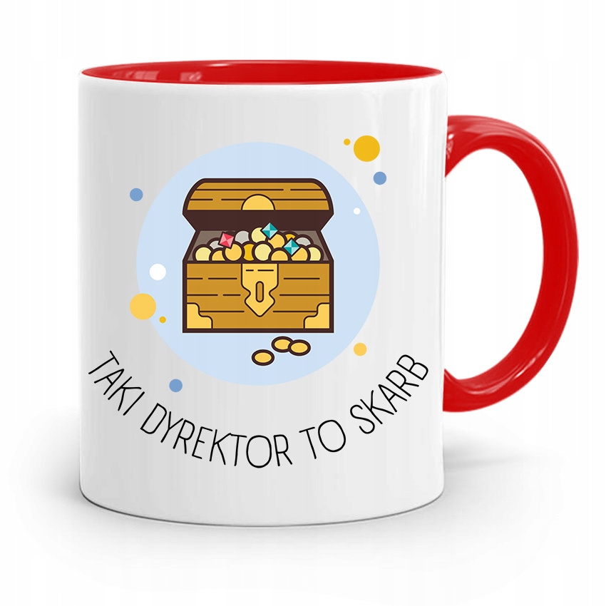 Dla Dyrektora Kubek Czerwony Taki Dyrektor Skarb Z Nadrukiem Ze Zdjęciem