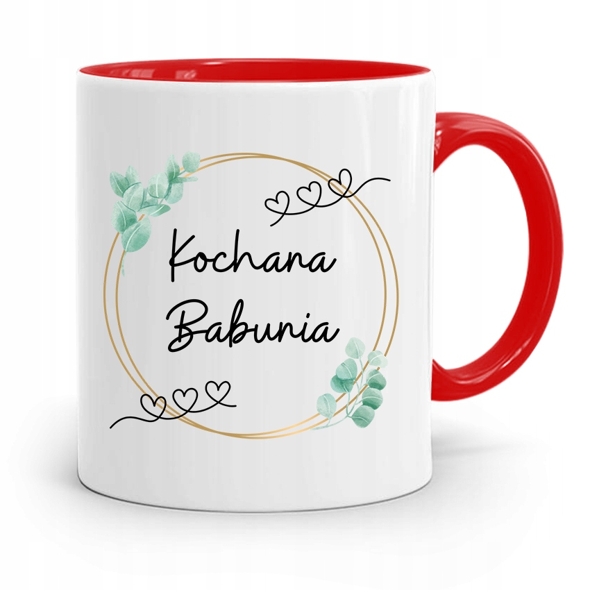 Kubek Czerwony Dla Babci Kochana Babunia Z Nadrukiem Ze Zdjęciem