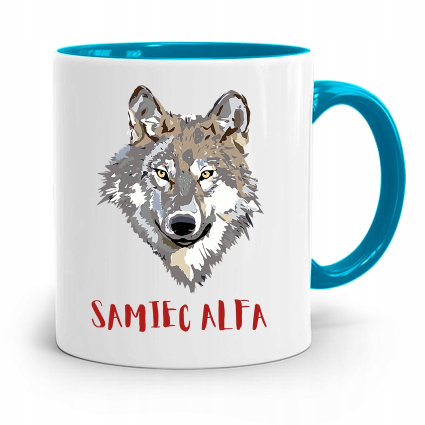 Kubek Błękitny Prezent Dla Taty Ojca Samiec Alfa Z Nadrukiem Ze Zdjęciem