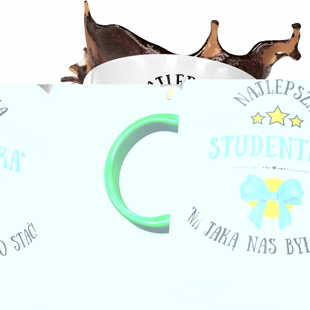 Kubek Zielony Dla Studentki Najlepsza Studentka Z Nadrukiem Ze Zdjęciem