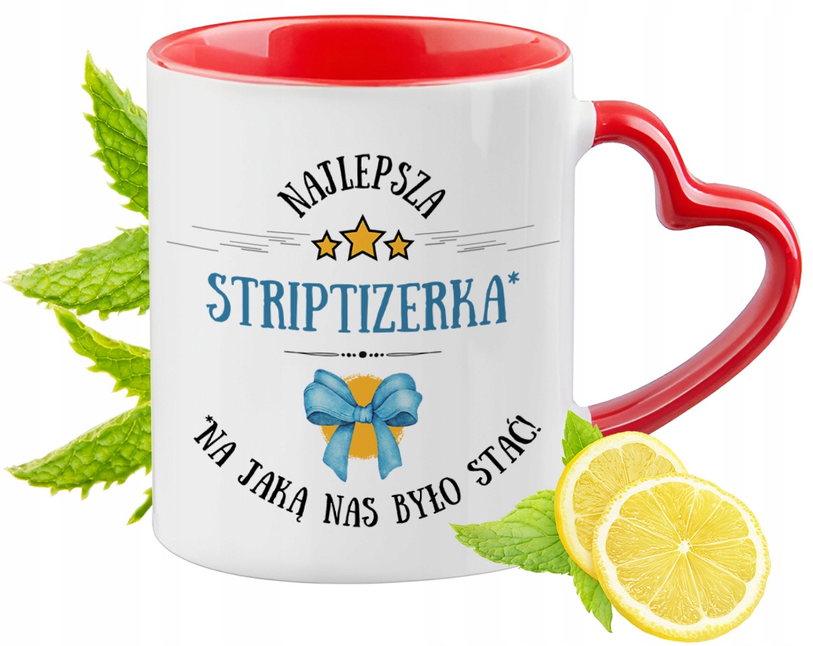 Dla Striptizerki Czerwony Z Uszkiem W Kształcie Serca Na Prezent Znadrukiem