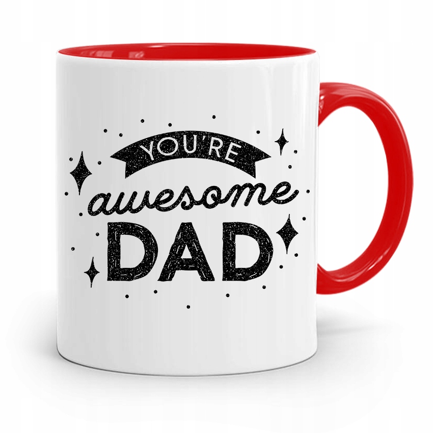 Kubek Czerwony Dla Taty Ojca You Are Awesome Dad Z Nadrukiem Ze Zdjęciem