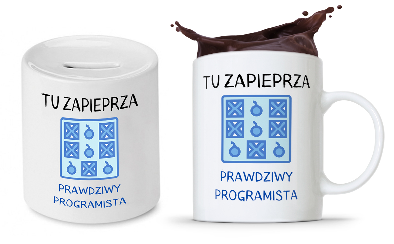 Zestaw Dla Informatyka Prezent Kubek + Skarbonka Z Nadrukiem Ze Zdjęciem