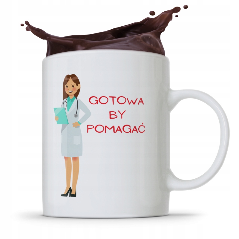 Kubek Dla Doktora Gotowa By Pomagać Z Nadrukiem Ze Zdjęciem