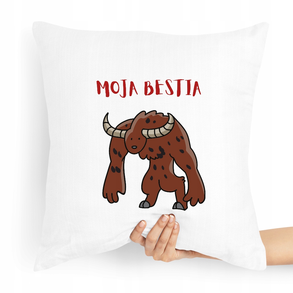 Poduszka Prezent Dla Chłopaka Moja Bestia Z Nadrukiem Ze Zdjęciem