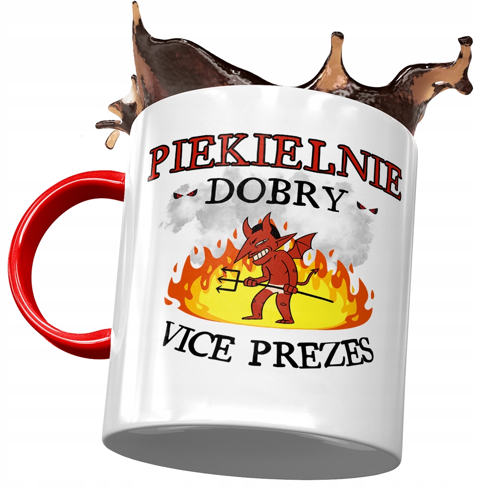 Kubek Czerwony Dla Vice Prezesa Piekielnie Dobry Z Nadrukiem Ze Zdjęciem