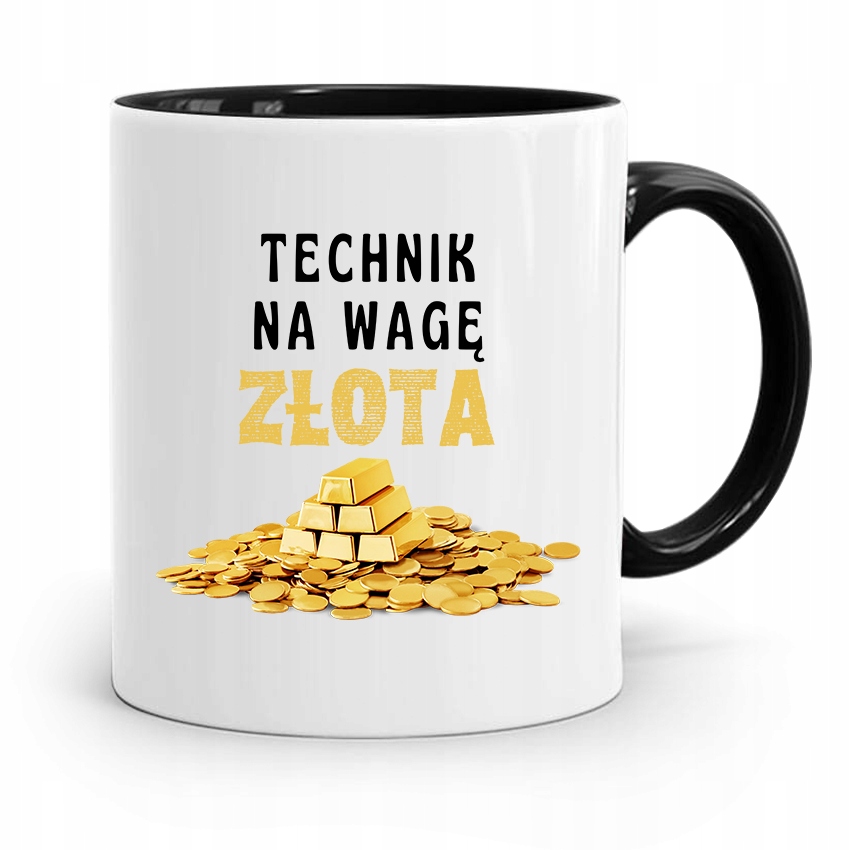 Dla Technika Kubek Czarny Prezent Z Nadrukiem Ze Zdjęciem