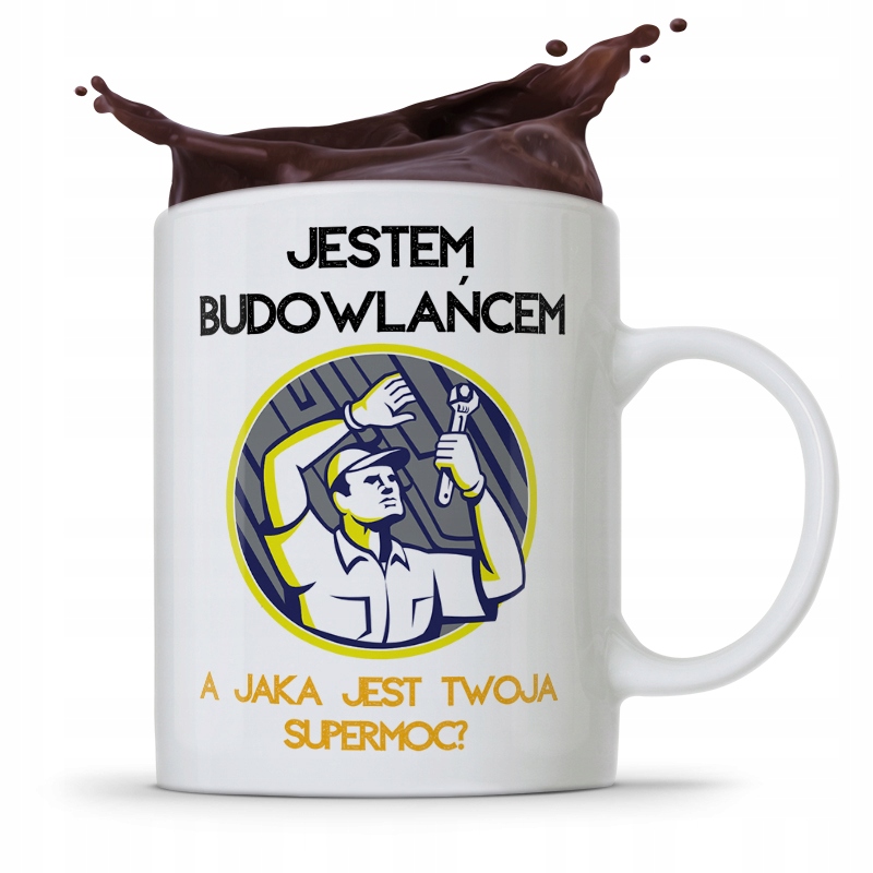 Kubek Budowlańca Majstra Jaka Jest Twoje Supermoc? Z Nadrukiem Ze Zdjęciem