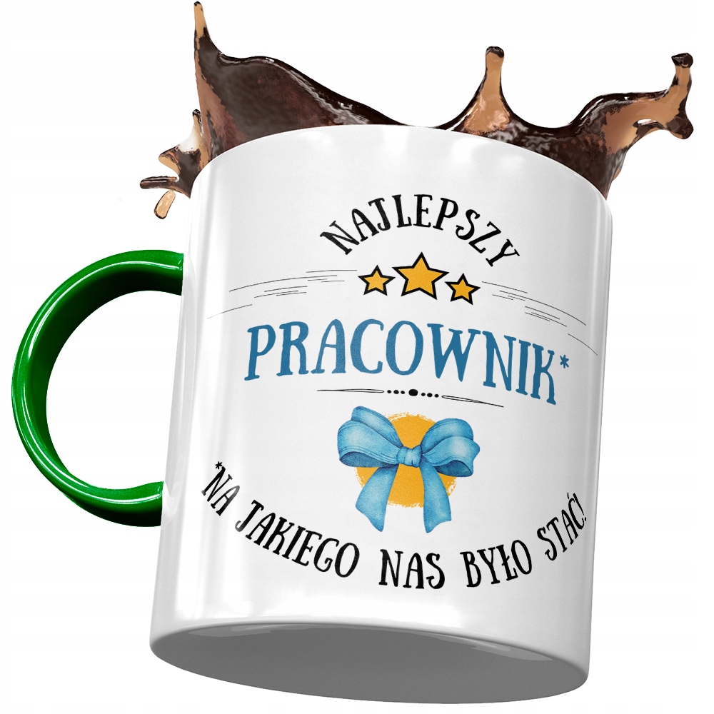 Kubek Zielony Dla Pracownika Najlepszy Pracownik Z Nadrukiem Ze Zdjęciem