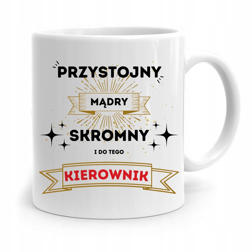 Kubek Prezent Dla Kierownika Przystojny I Skromny Z Nadrukiem Ze Zdjęciem