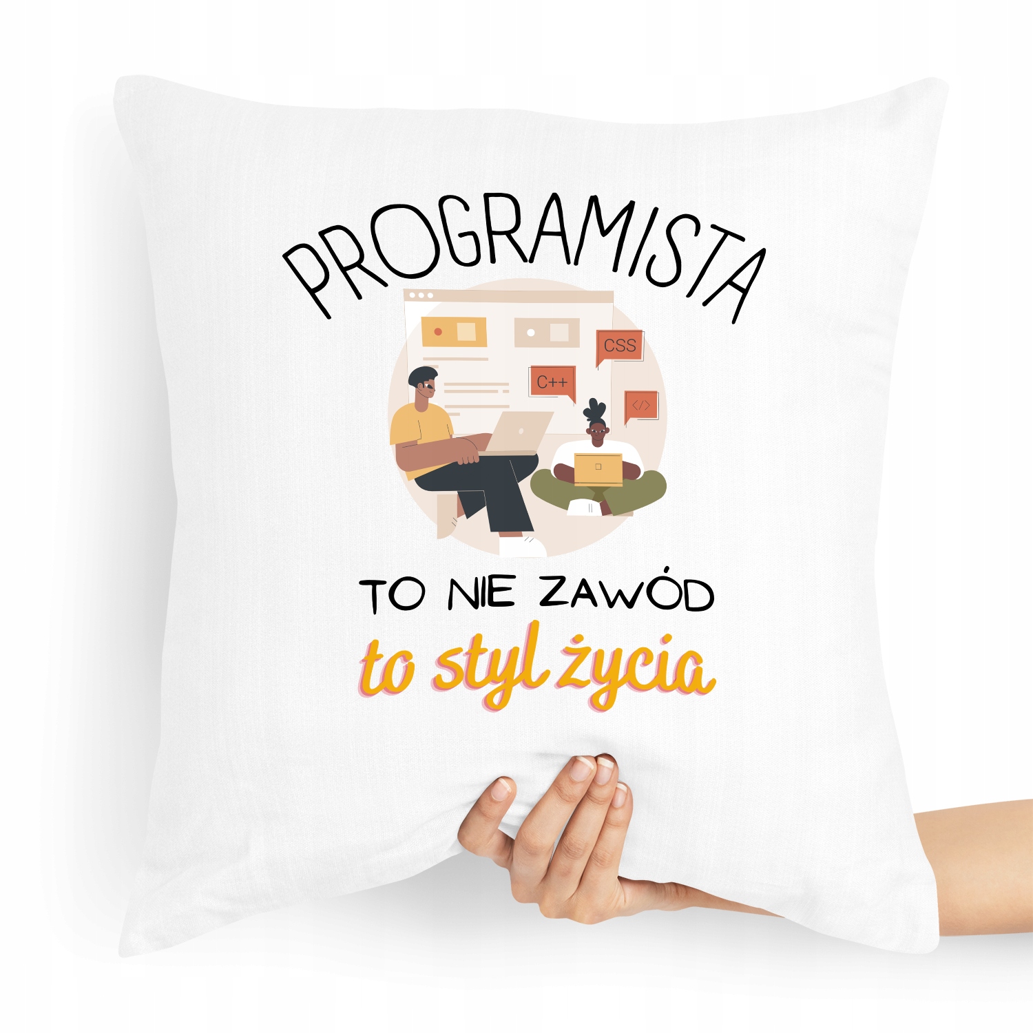Poduszka Informatyka To Nie Zawód Tylko Styl Życia Z Nadrukiem Ze Zdjęciem