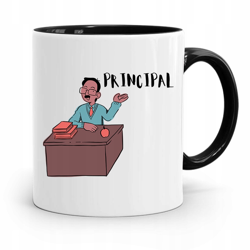 Dla Dyrektora Principal Prezent Kubek Czarny Z Nadrukiem Ze Zdjęciem