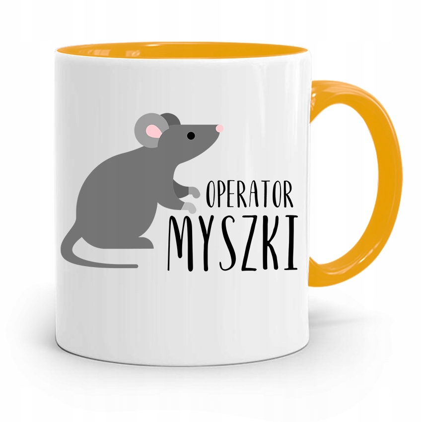 Kubek Żółty Informatyka Programisty Operator Z Nadrukiem Ze Zdjęciem