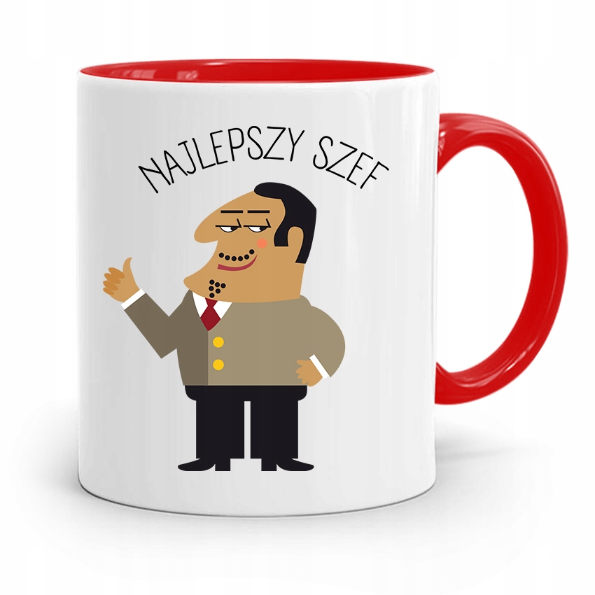 Kubek Czerwony Dla Szefa Najlepszy Szef Prezent Z Nadrukiem Ze Zdjęciem