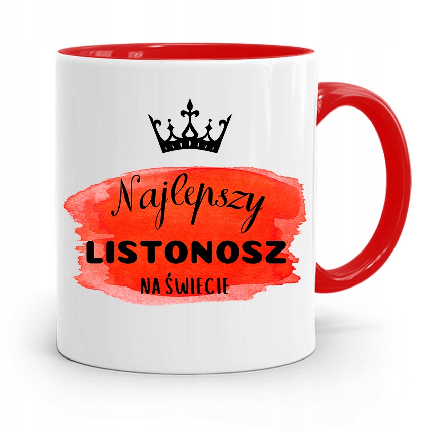 Kubek Czerwony Prezent Dla Listonosza Najlepszy Z Nadrukiem Ze Zdjęciem