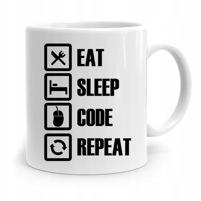 Kubek Informatyka Programisty Eat Sleep Repeat Z Nadrukiem Ze Zdjęciem