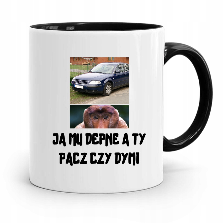 Kubek Czarny Nosacz Janusz Ja Mu Depne Prezent Z Nadrukiem Ze Zdjęciem