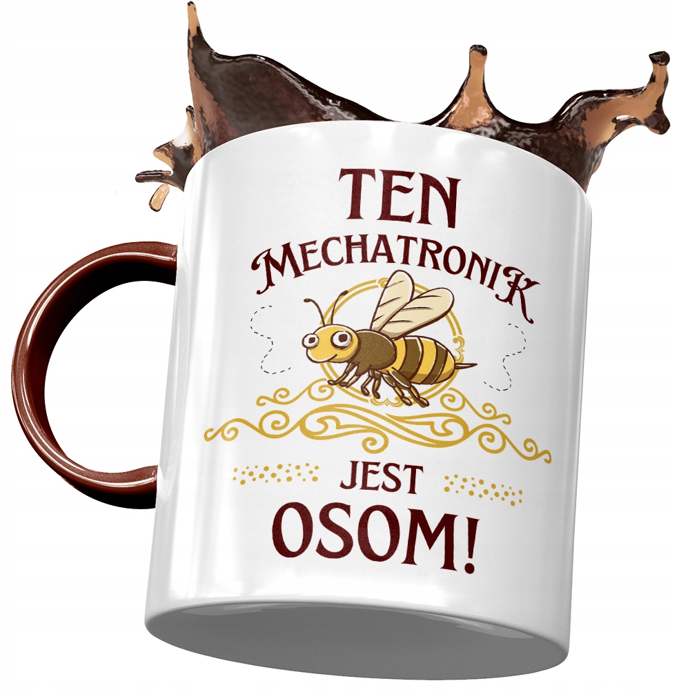 Kubek Bordowy Mechatronika Mechatronik Jest Osom Z Nadrukiem Ze Zdjęciem