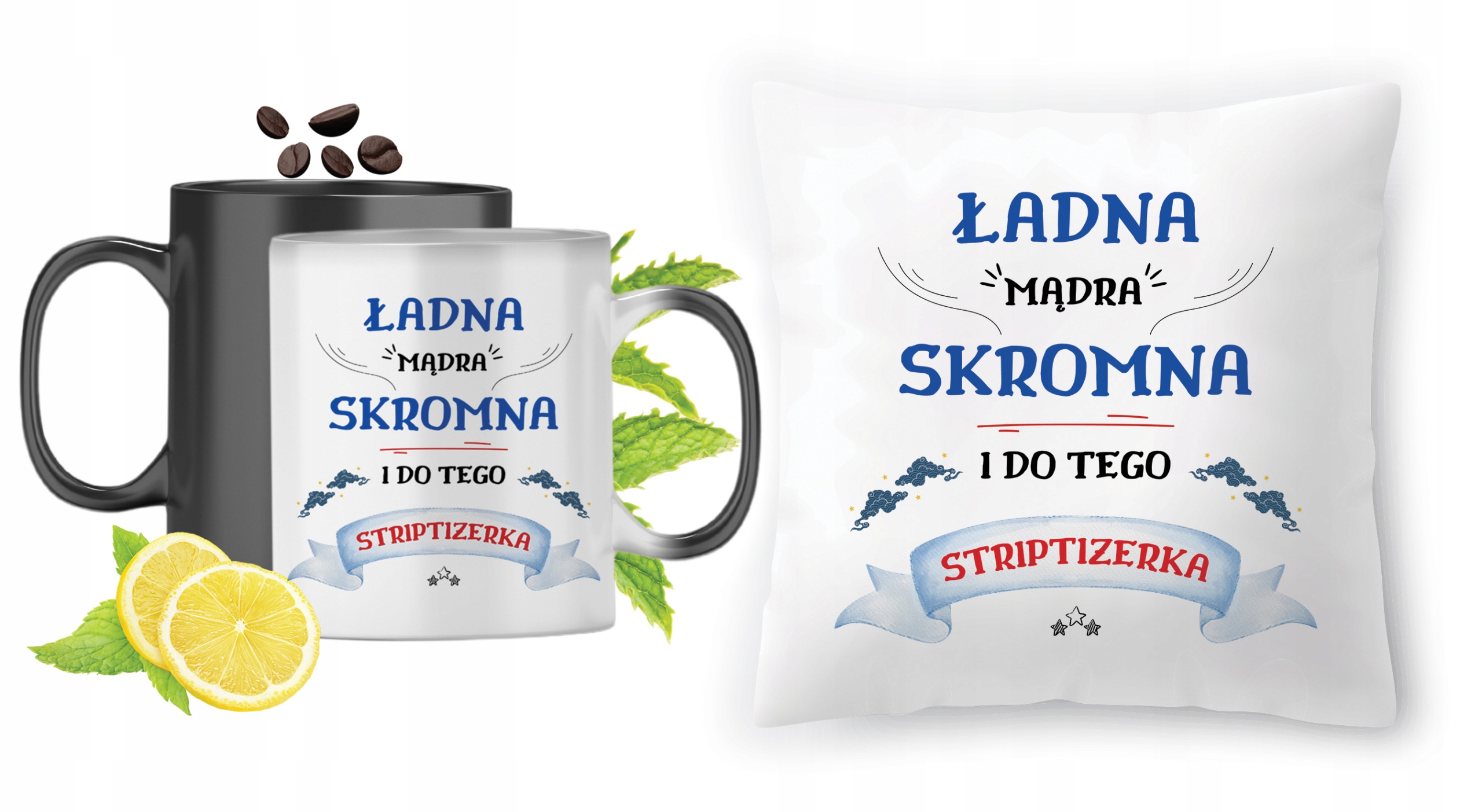 Dla Striptizerki Zestaw Kubek Magiczny + Poduszka Z Nadrukiem Ze Zdjęciem