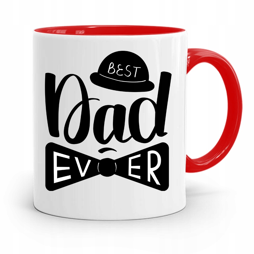 Kubek Czerwony Dla Taty Ojca Best Dad Ever Prezent Z Nadrukiem Ze Zdjęciem