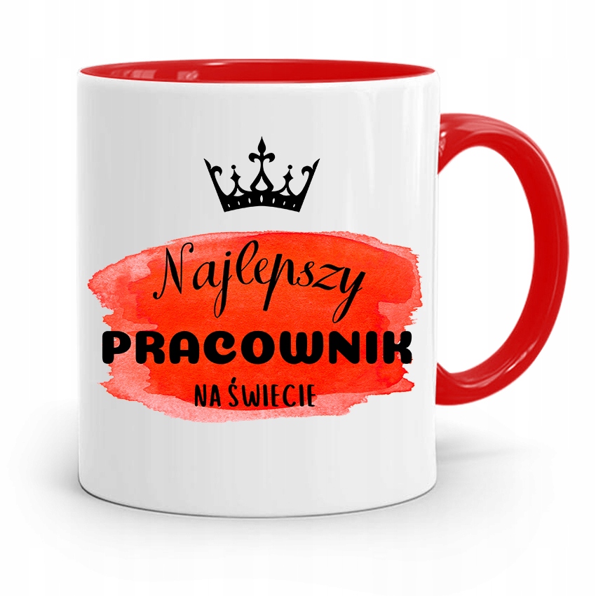 Dla Pracownika Kubek Czerwony Najlepszy Na Świecie Z Nadrukiem Ze Zdjęciem